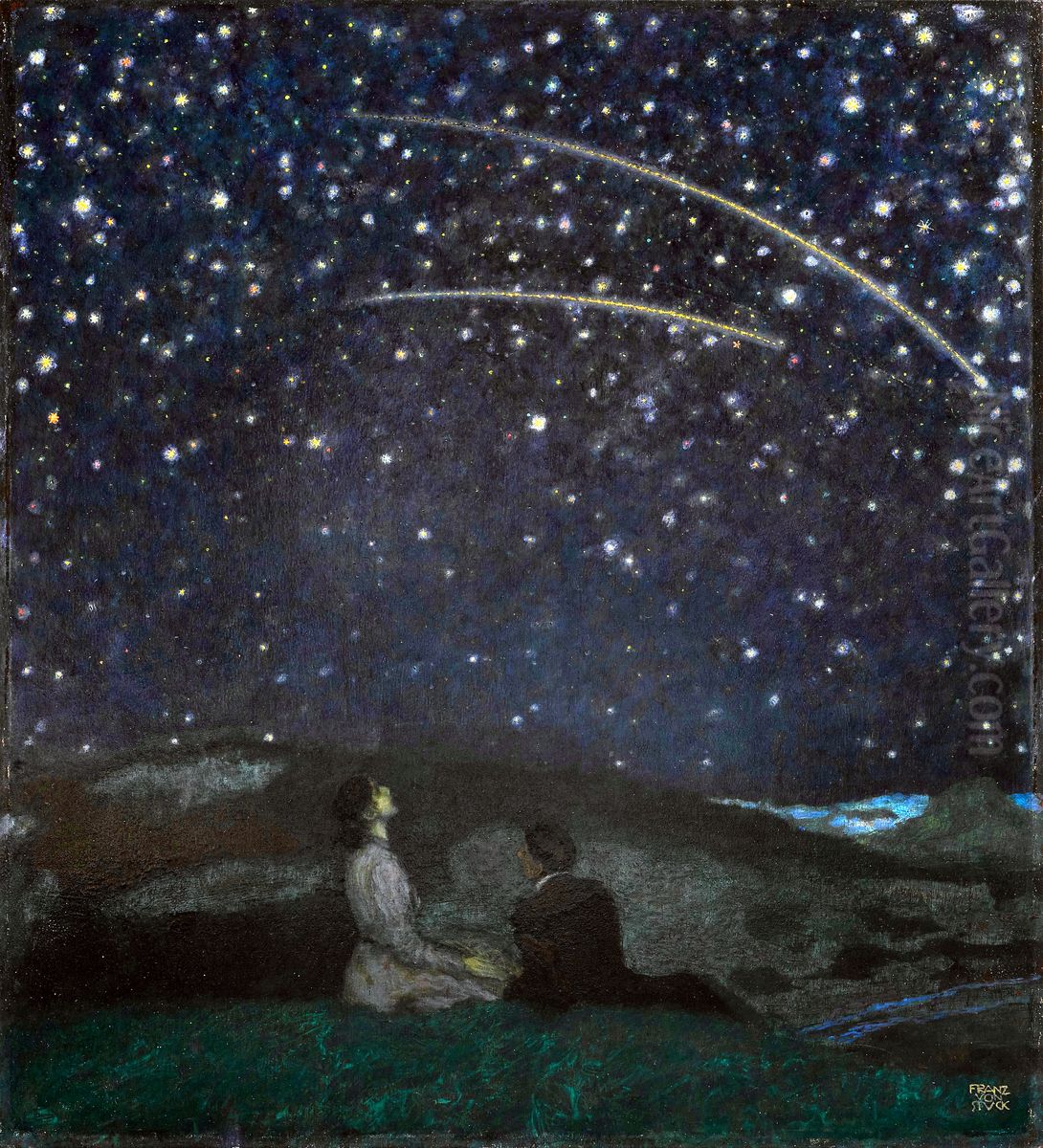 Falling stars Oil Painting by Franz Stuck