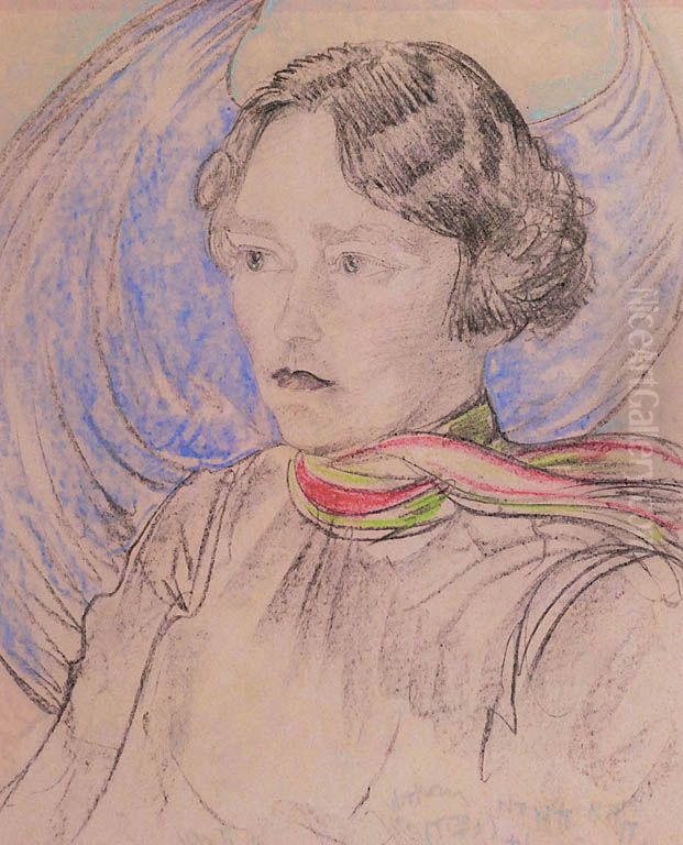 Portrait of Anna Przybylko-Potocka Oil Painting by Stanislaw Ignacy Witkiewicz (Witkacy)