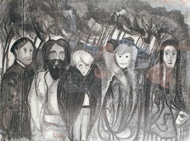 Wychowanie chlopczyka Oil Painting by Stanislaw Ignacy Witkiewicz (Witkacy)