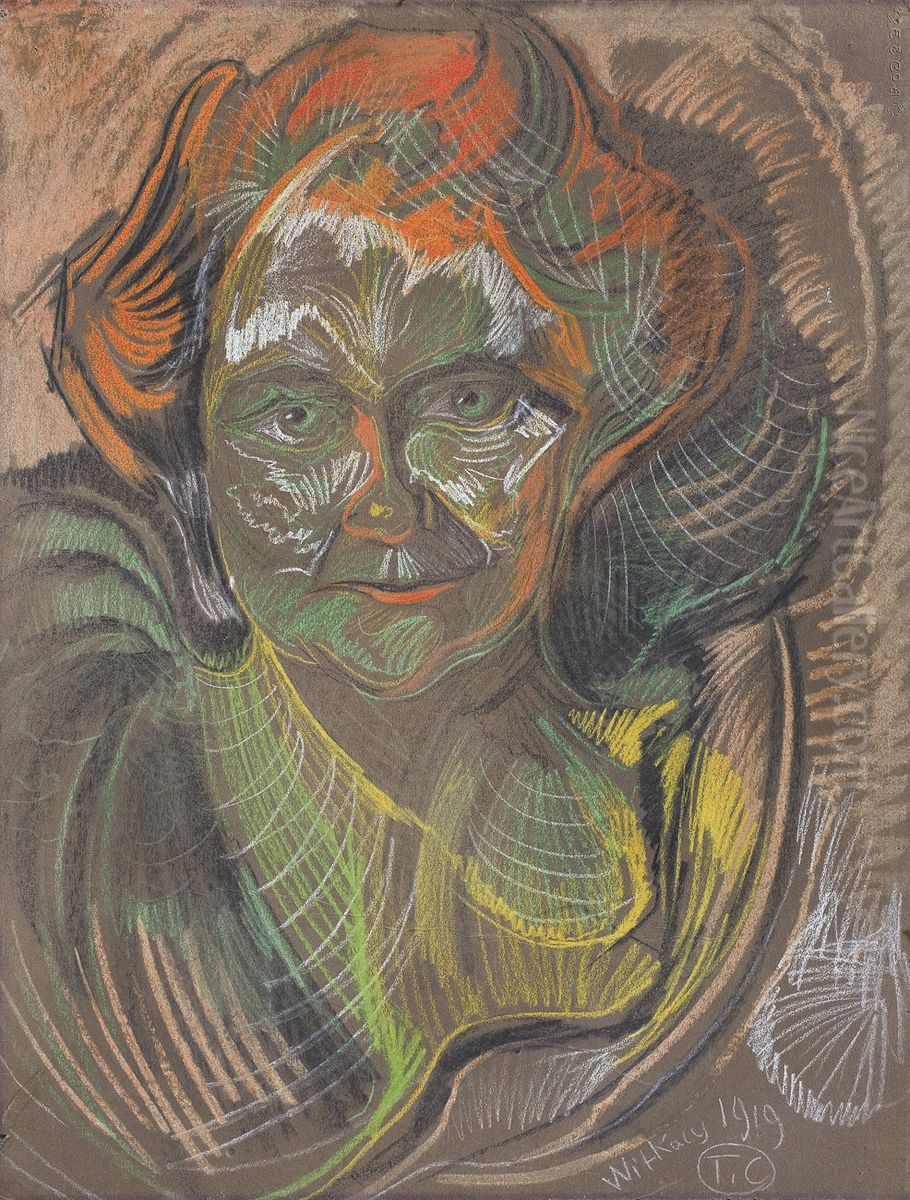 Portrait of a woman Oil Painting by Stanislaw Ignacy Witkiewicz (Witkacy)
