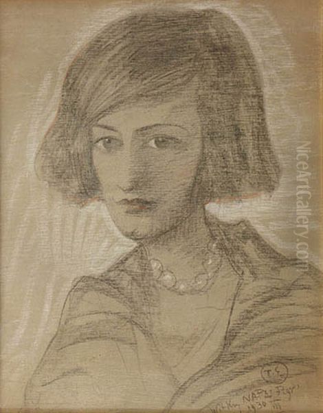 Portrait of Mrs. Lisicka-Poninska Oil Painting by Stanislaw Ignacy Witkiewicz (Witkacy)