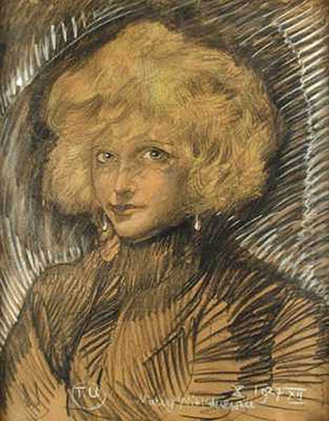 Portret Olgi Wojakowej Oil Painting by Stanislaw Ignacy Witkiewicz (Witkacy)