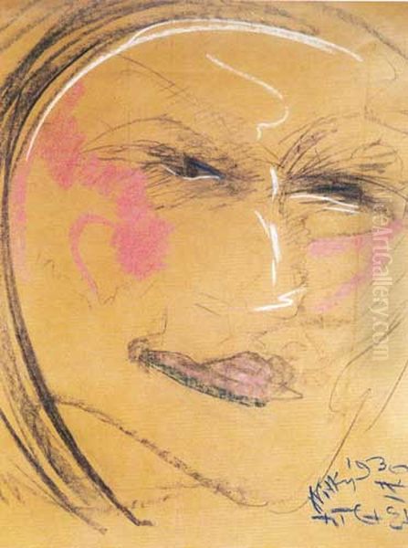 Portrait of Janina Leszczynska nee Turowska Oil Painting by Stanislaw Ignacy Witkiewicz (Witkacy)