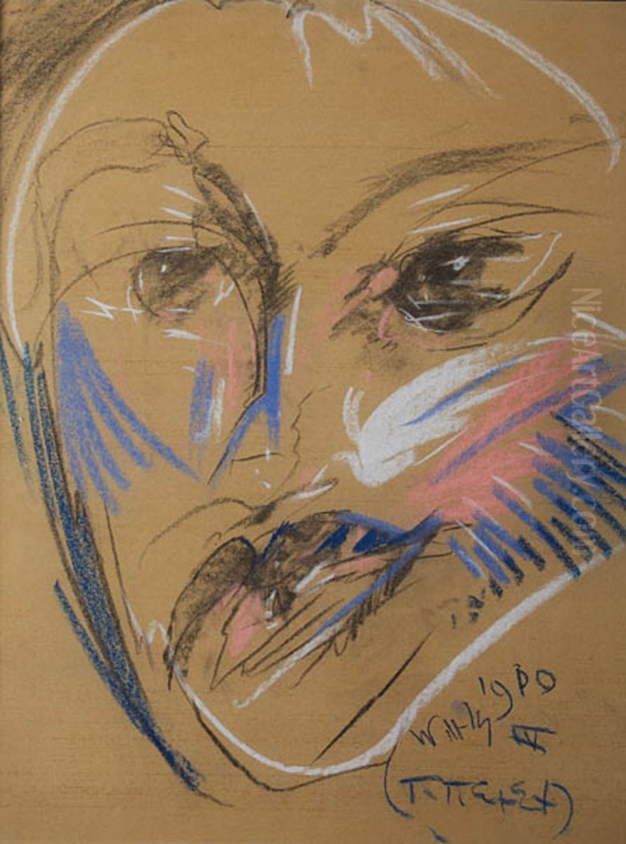 Portrait of Mrs. Leszczynska Oil Painting by Stanislaw Ignacy Witkiewicz (Witkacy)