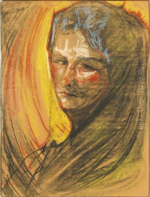 Portret Heleny Bialynickiej - Biruli (?) Oil Painting by Stanislaw Ignacy Witkiewicz (Witkacy)