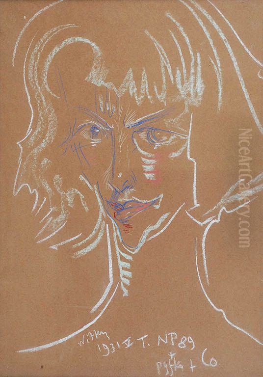 Portrait of a woman Oil Painting by Stanislaw Ignacy Witkiewicz (Witkacy)