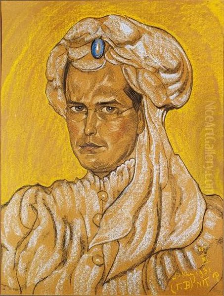 Portrait of P. Grabski Oil Painting by Stanislaw Ignacy Witkiewicz (Witkacy)
