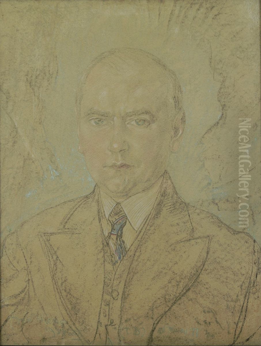 Portret Kazimierza Ducha Oil Painting by Stanislaw Ignacy Witkiewicz (Witkacy)