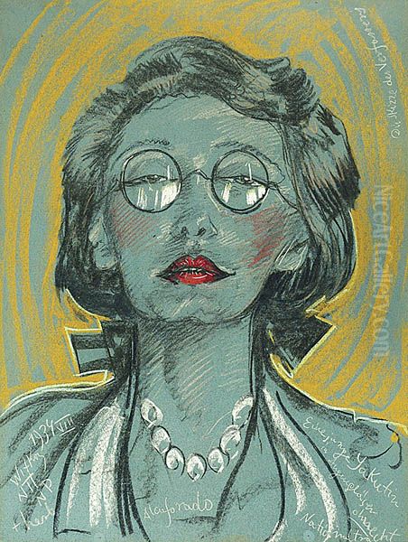 Mloda Jakutka w okularach Oil Painting by Stanislaw Ignacy Witkiewicz (Witkacy)