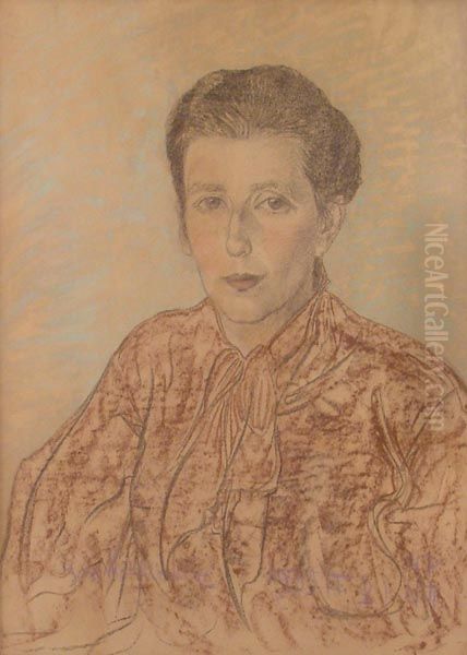 Portret Stefanii z Machow Koninskiej Oil Painting by Stanislaw Ignacy Witkiewicz (Witkacy)