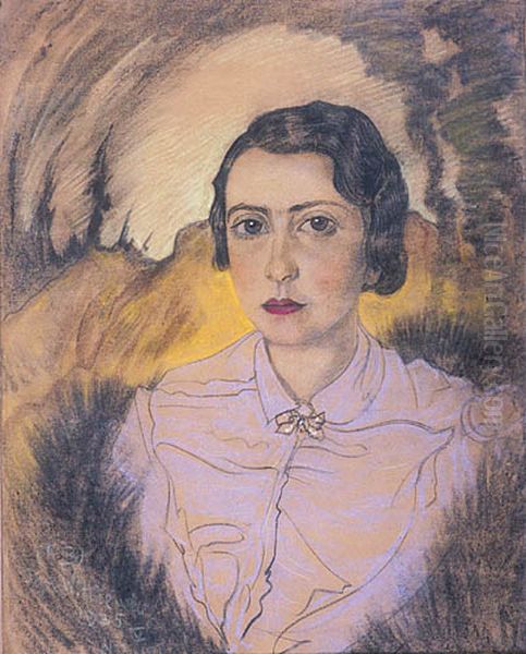 Portrait of a woman Oil Painting by Stanislaw Ignacy Witkiewicz (Witkacy)