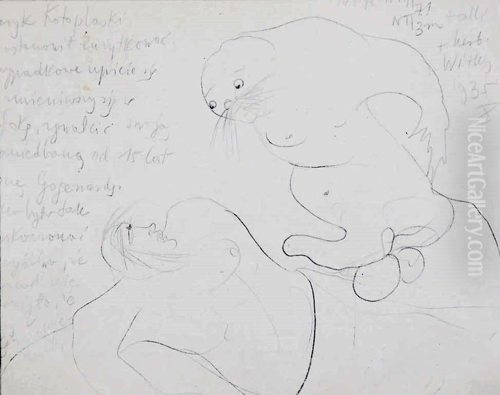 Emeryk Kotoplaski decided Oil Painting by Stanislaw Ignacy Witkiewicz (Witkacy)