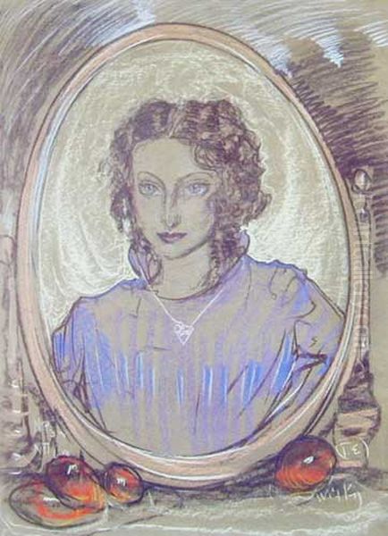 Portrait of a woman (in the mirror) Oil Painting by Stanislaw Ignacy Witkiewicz (Witkacy)