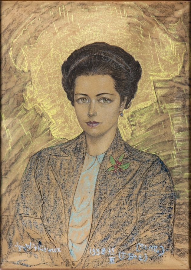 Portret Wilhelminy Strzeleckiej - Rozyckiej Oil Painting by Stanislaw Ignacy Witkiewicz (Witkacy)