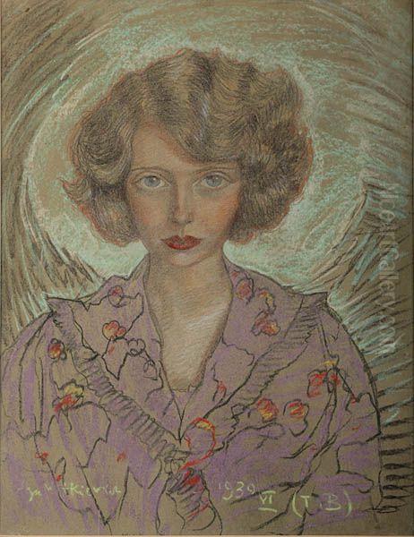 Portrait of a woman Oil Painting by Stanislaw Ignacy Witkiewicz (Witkacy)