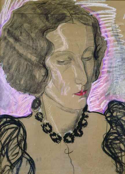 Portret kobiety Oil Painting by Stanislaw Ignacy Witkiewicz (Witkacy)