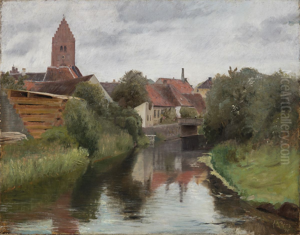 Susaen ved Lille Naestved Oil Painting by Laurits Andersen Ring