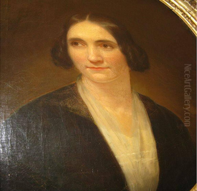 Alice Cary (1820-1871) Oil Painting by Samuel Stillman Osgood