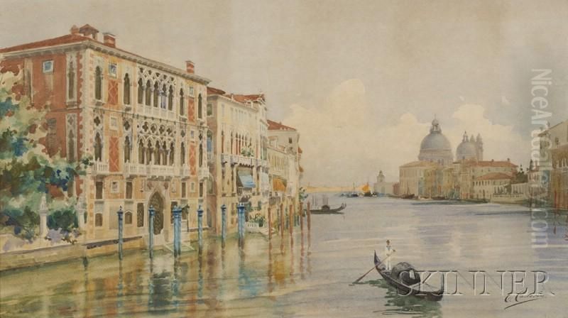 The Grand Canal, Venice Oil Painting by Ettore Cadorin