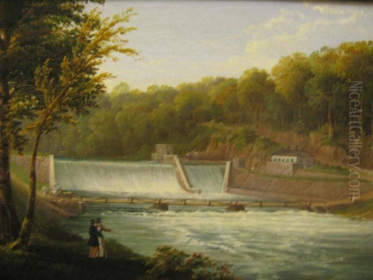Old Croton Dam, Westchester County, NY Oil Painting by Jervis McEntee