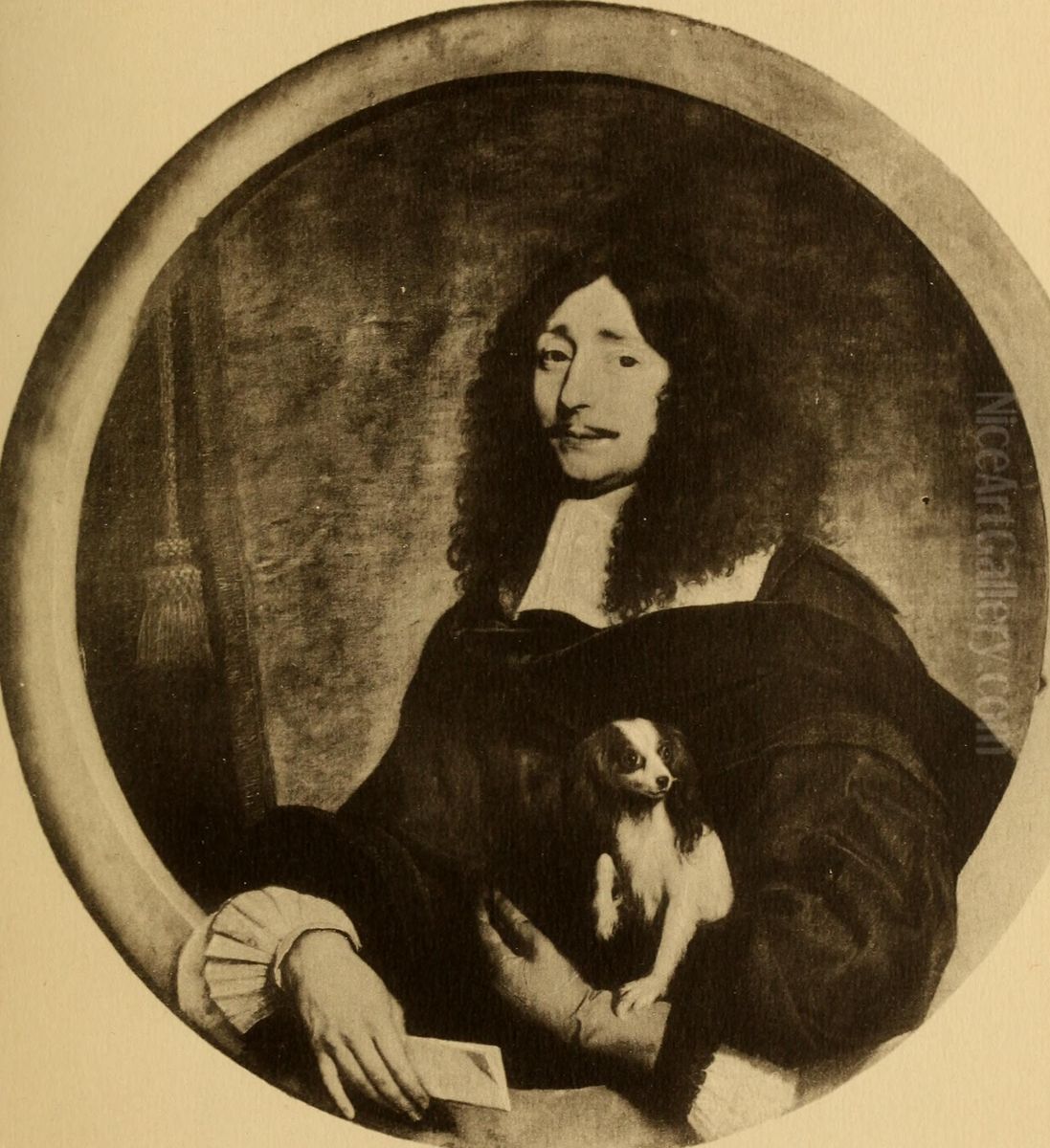 Portrait of a Man with a Dog Oil Painting by Philippe de Champaigne