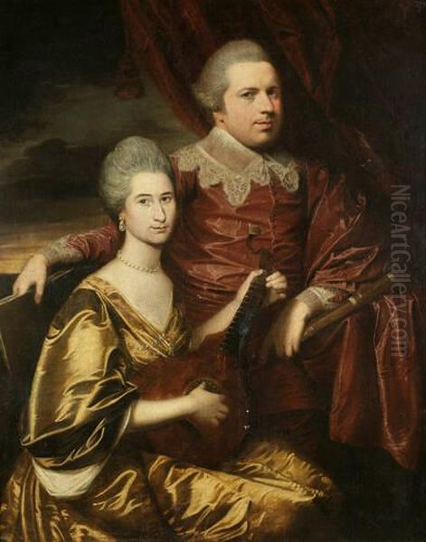 John Bainbridge (1582-1643) and daughter Oil Painting by Peter Lely