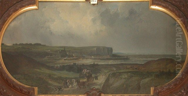 Vue du Treport Oil Painting by Jules Achille Noel
