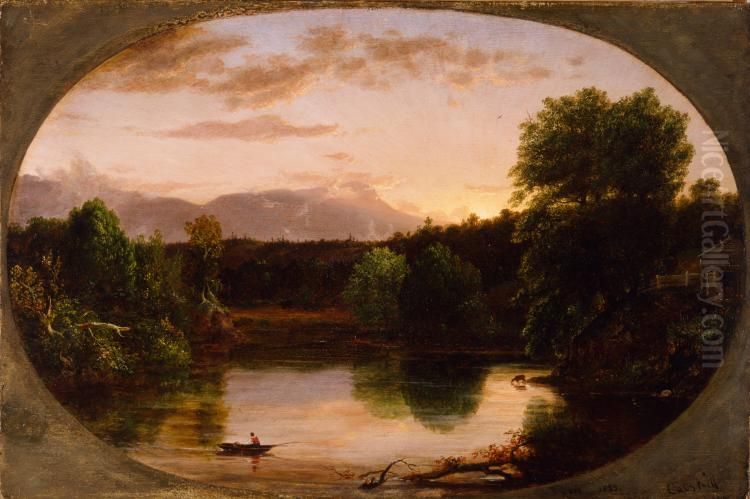 Sunset, View on the Catskill Oil Painting by Thomas Cole