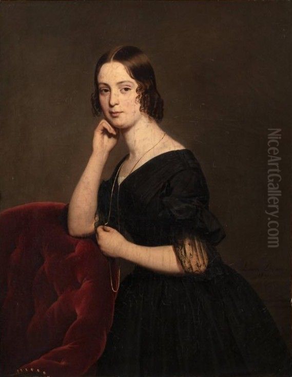 Mrs. Adam H. Todd (1819-1850) Oil Painting by Louise Adelaide Desnos