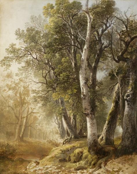 Trees by the Brookside, Kingston, New York Oil Painting by Asher Brown Durand