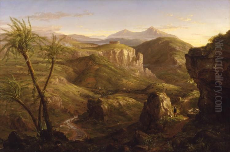 The Vale and Temple of Segestae, Sicily Oil Painting by Thomas Cole