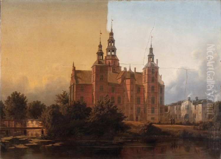 Rosenborg Palace, Copenhagen Oil Painting by Ferdinand Richardt