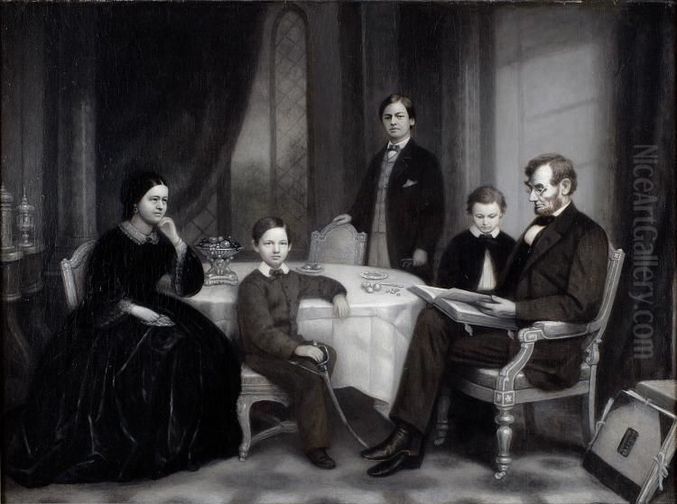 The Lincoln Family Oil Painting by Francis Bicknell Carpenter