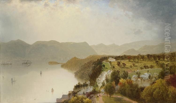 View from Cozzens' Hotel near West Point, New York Oil Painting by John Frederick Kensett