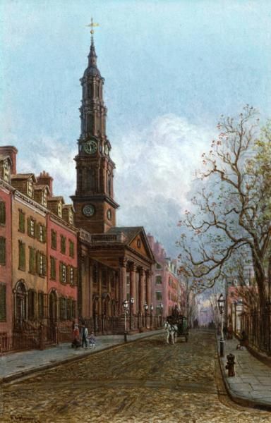 St. John's Church, Varick Street, New York Oil Painting by Edward Lamson Henry