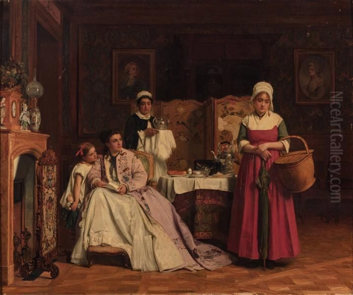Letter of Recommendation Oil Painting by Charles Baugniet