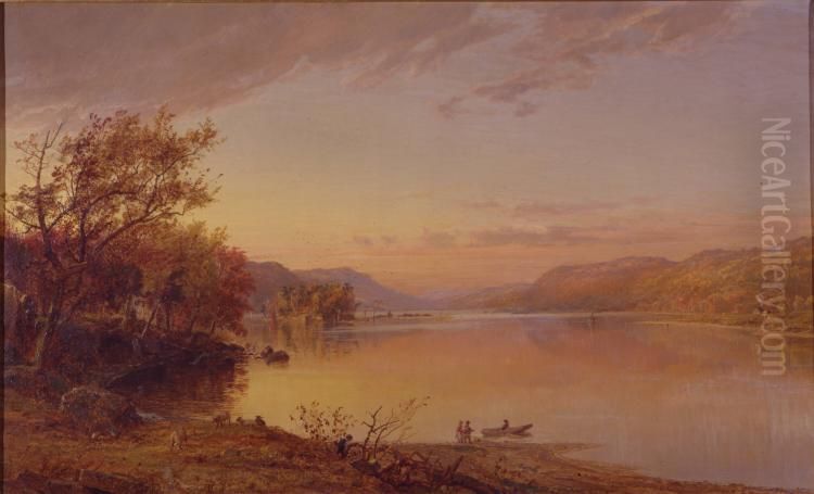 Greenwood Lake, New Jersey Oil Painting by Jasper Francis Cropsey