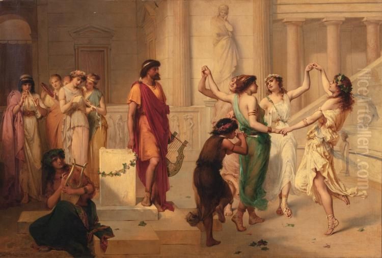 Music, The Nine Muses Oil Painting by Pierre Olivier Joseph Coomans