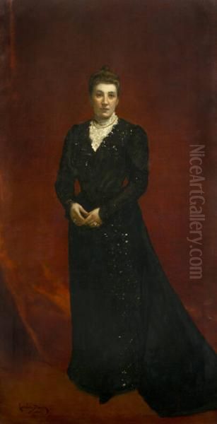 Mrs. Leonard Lewisohn (Rosalie Jacobs) Oil Painting by Carolus-Duran