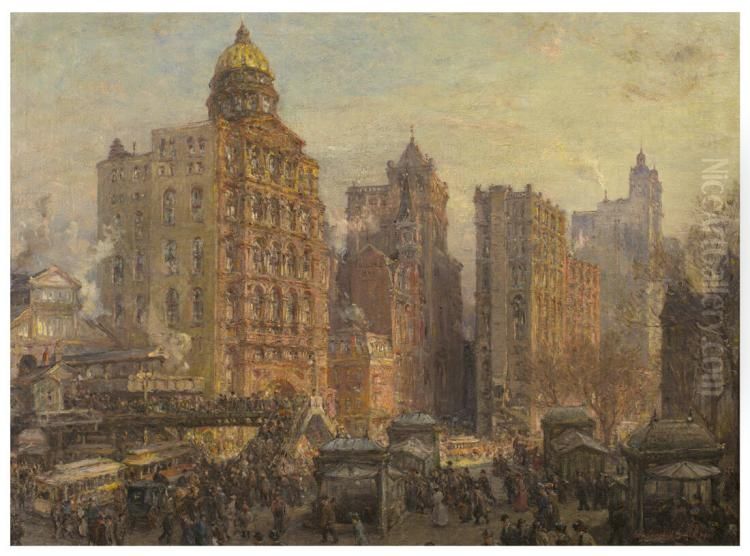 The Rush Hour Oil Painting by Colin Campbell Cooper