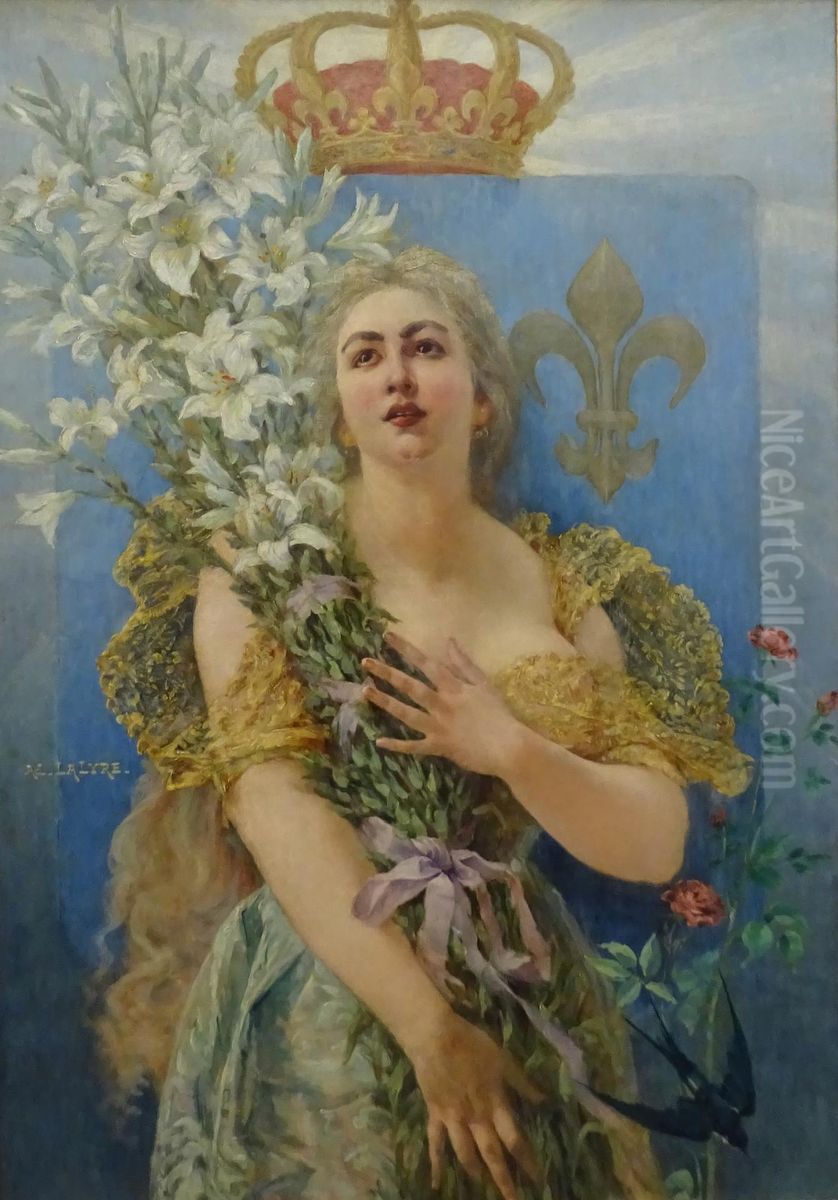 Fleurs de France Oil Painting by Adolphe Lalyre