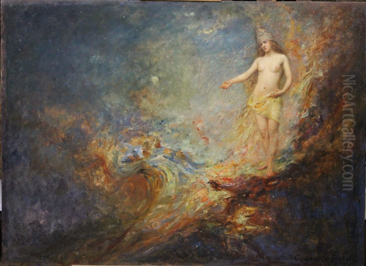 La semeuse d'etoiles (nebuleuse Orion) Oil Painting by Consuelo Fould