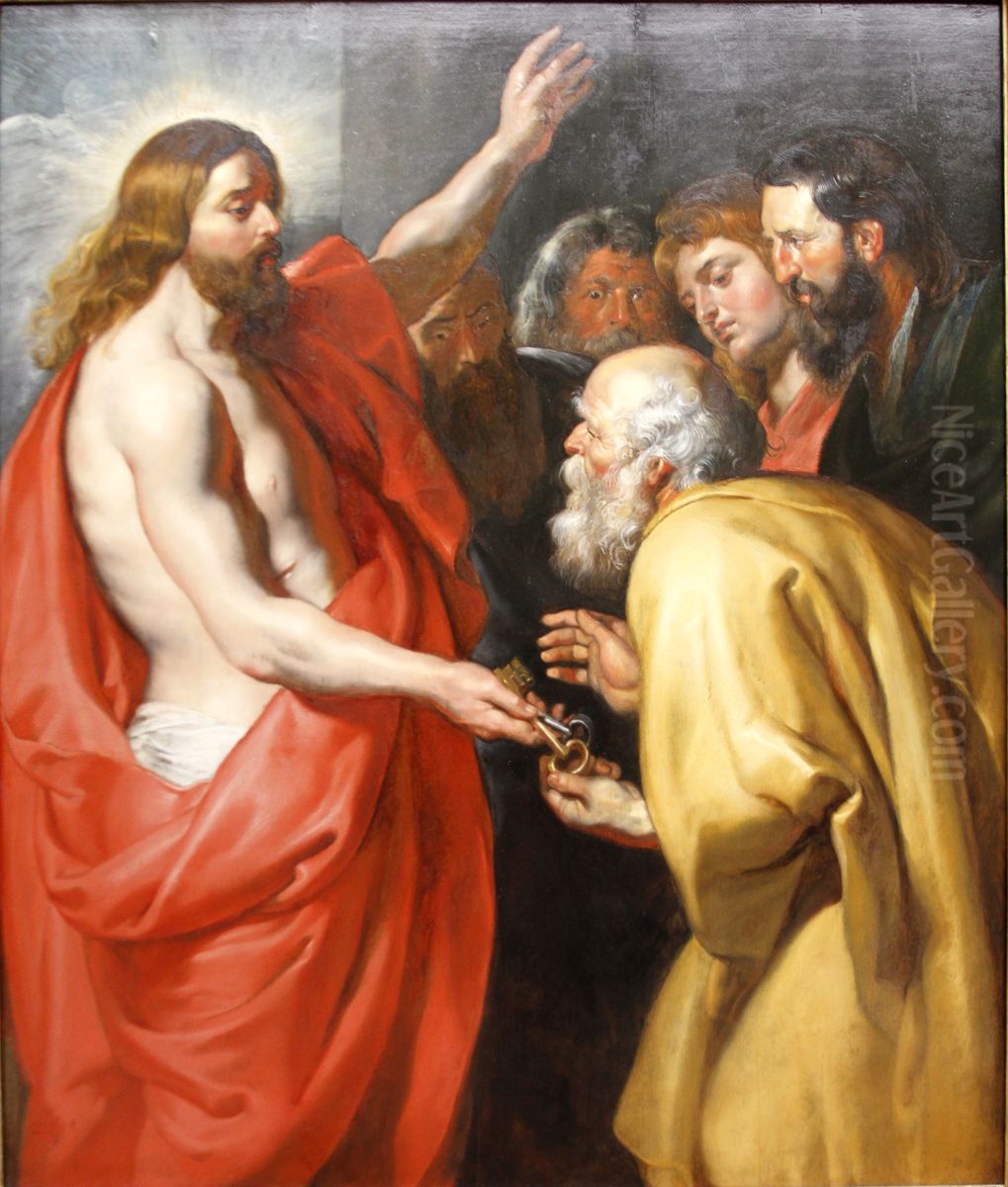 Christ giving the Keys of Heaven Oil Painting by (studio of) Rubens, Peter Paul