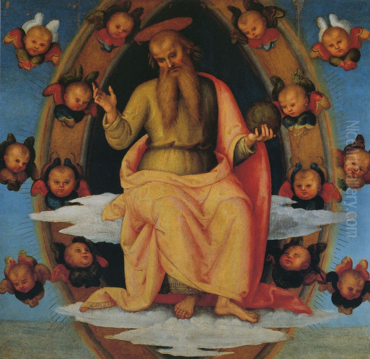 The eternal blessing giver Oil Painting by Pietro Vannucci Perugino