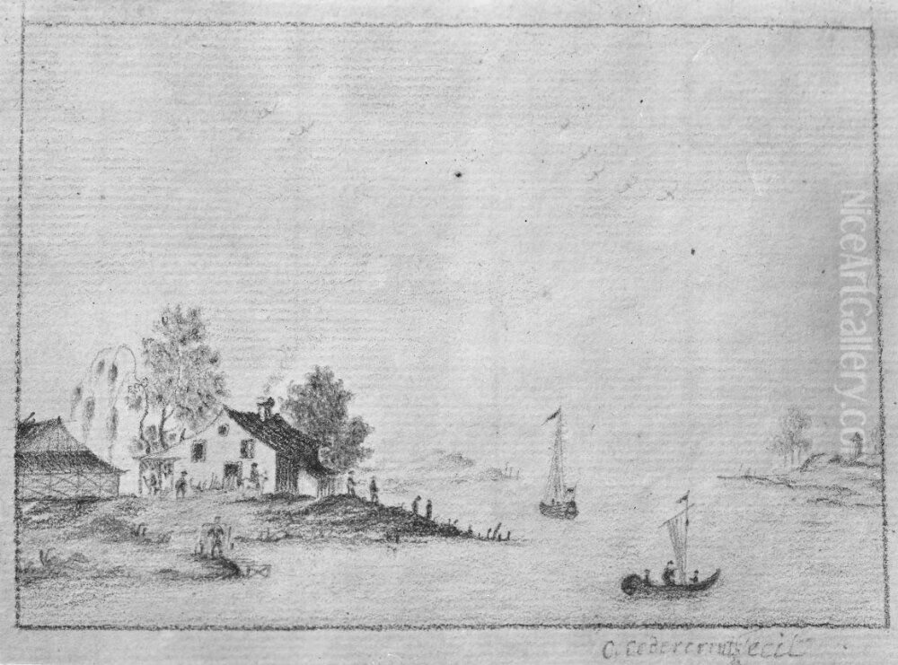 Landskap Oil Painting by Charlotta Cedercreutz