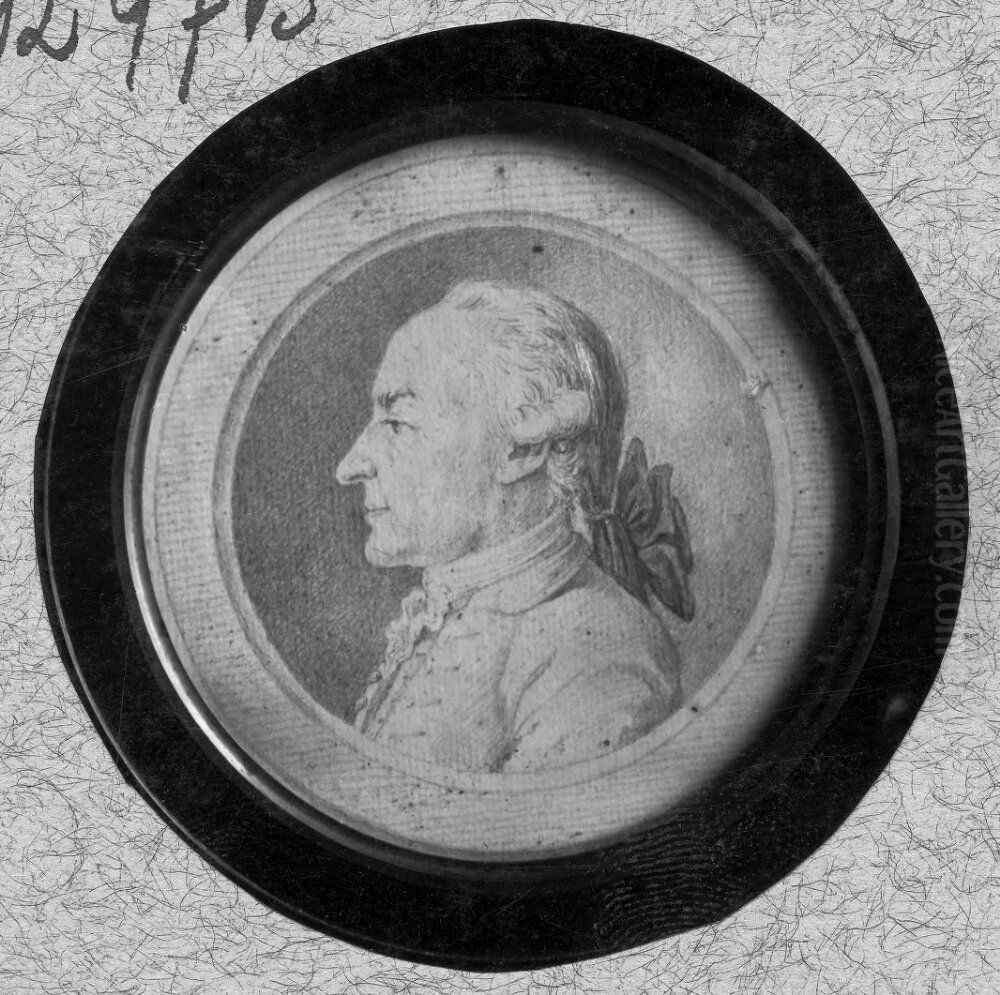 Georg Vilhelm af Sillen (1724-1794), deputy assistant, married to Brita Johanna Lagerstam Oil Painting by Johan Snack