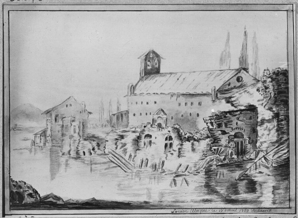 Landscape with old houses Oil Painting by Louisa Ulrika of Prussia