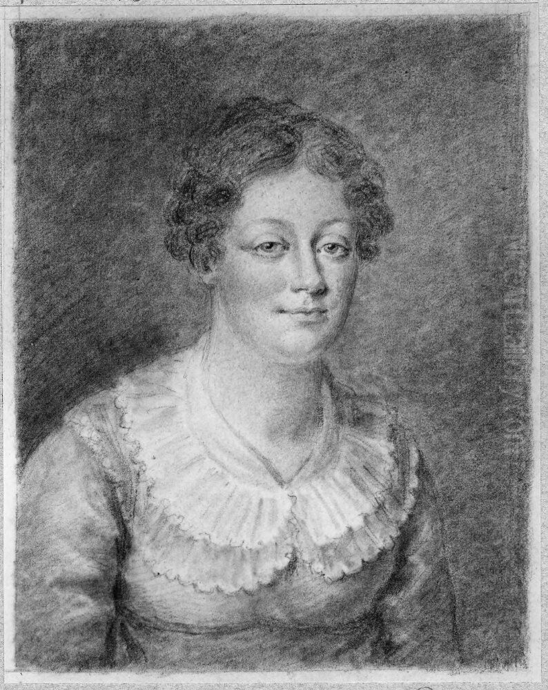 Anna Maria Lenngren (1754-1817), fodd Malmstedt, forfattare, gift med Karl Peter Lenngren Oil Painting by Anton Ulrik Berndes