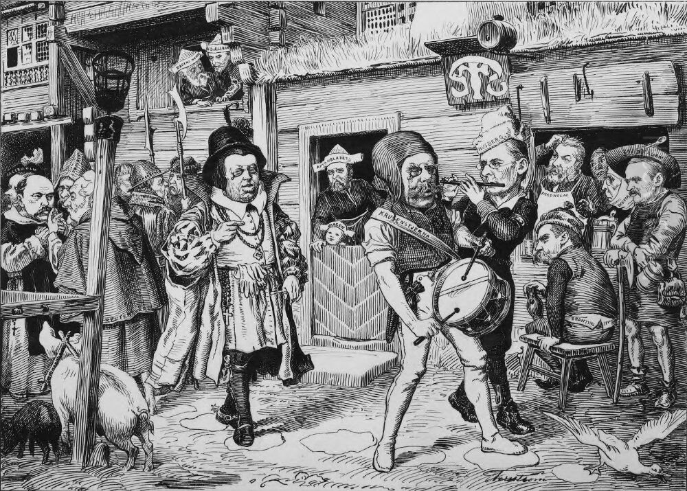 Mr. Bostrom returns from Ofoten parliament 1898, 18 people Oil Painting by Edvard Forsstrom