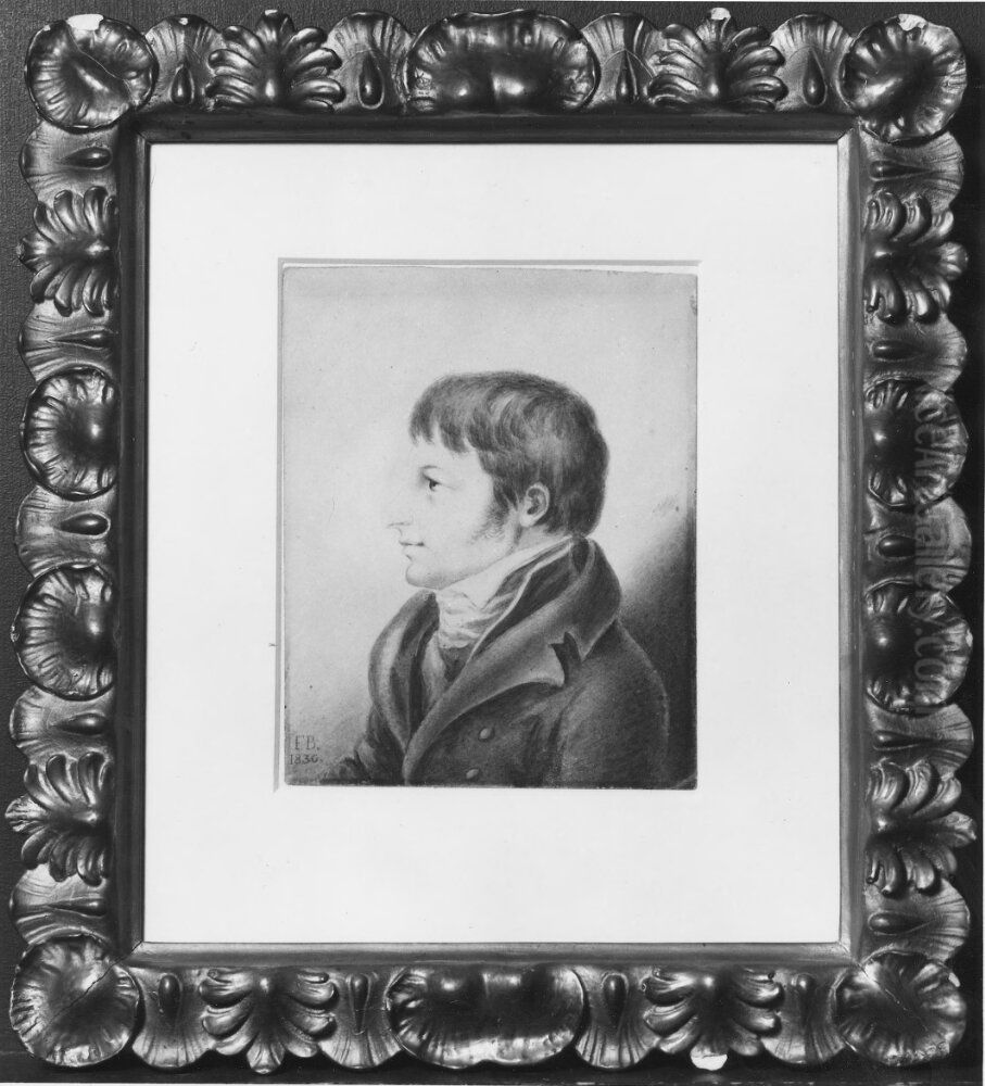 Frans Mikael Franzen (1772-1847), biskop, professor, skald, ledamot av Svenska Akademien, gift med 1. Margareta Elisabet Roos, 2. Sophia Christina Wester, 3. Christina Elisabeth Arvedsson Oil Painting by Fredrika Bremer